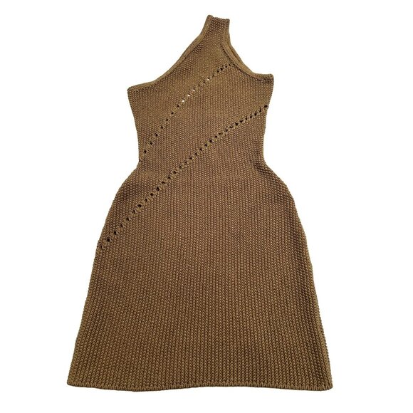 The Sei Curved Knit Mini Dress in Shiitake - Picture 1 of 5